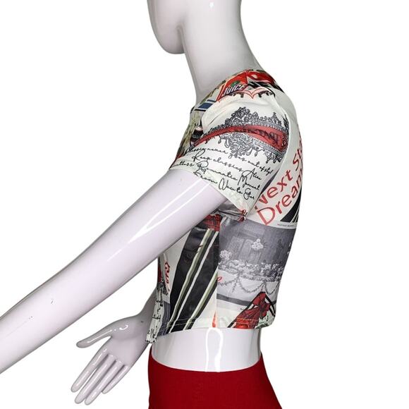 Cider Mesh Abstract Pattern Top Short Sleeve Size M Pullover - Picture 12 of 13